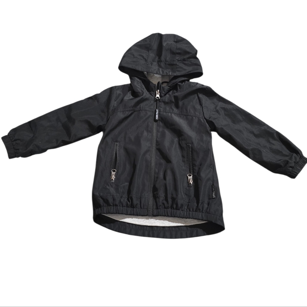 Little Bipsy Kids Black Hooded Jacket Full Zip Size 18-24 Month Lightweight